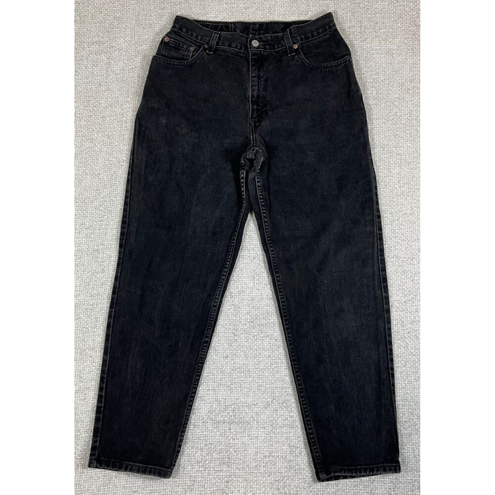Levi's 550 Jeans  Relaxed Fit Tapered Leg Women's 12 Black Denim Vintage